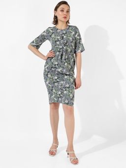 PINACOLADA - Women Grey Printed Regular Fit Dress