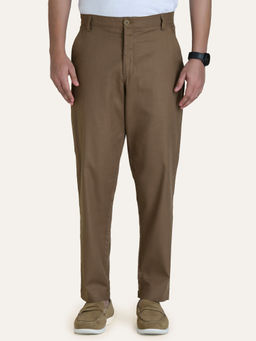 Perch - Brown Solid Linen Trouser