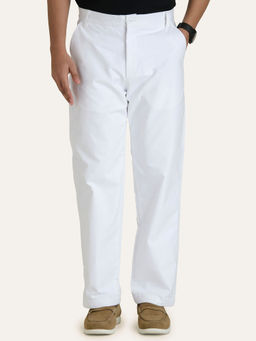 Perch - White Solid Linen Trouser