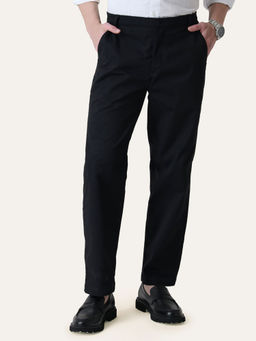 Perch - Black Solid Slim Fit Chinos