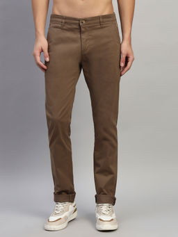 Cantabil - Men Brown Solid Regular Fit Casual Trouser