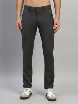 Cantabil - Men Grey Solid Regular Fit Casual Trouser