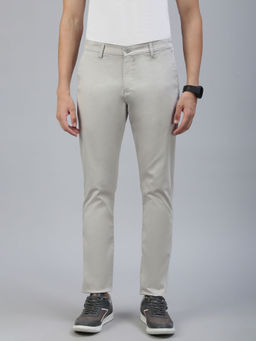 Classic Polo - Men Grey Slim Fit Solid Casual Trouser
