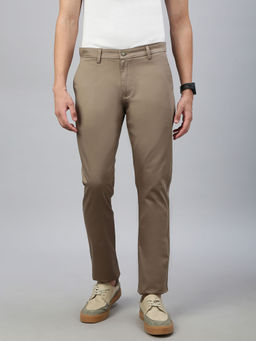 Classic Polo - Men Khaki Slim Fit Solid Casual Trouser