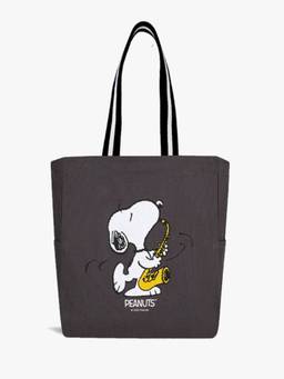 EcoRight - Zipper Tote Bag - Jazzy Snoopy - Black