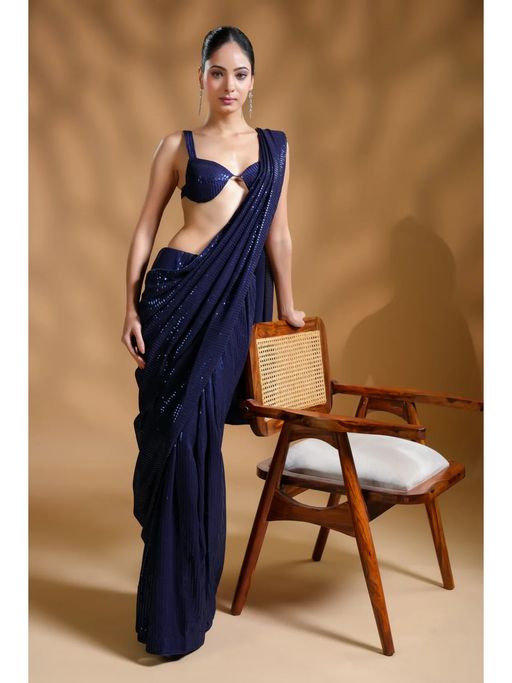 blue saree dress Blue Saree