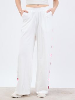 Styli - Women Wide Leg Pant With Side Panel Print Detail