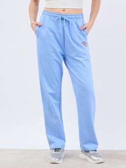Styli - Women Straight Fit Pant With Placement Print Detail