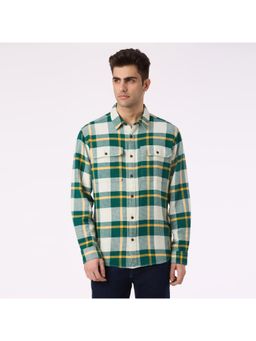 Pepe Jeans - Men Green Check Flannel Full Sleeve Shirt