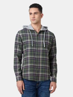 Pepe Jeans - Green Checked Men Long Sleeves Casual Shirt