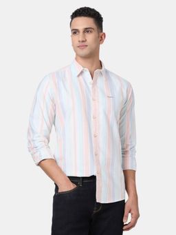 Pepe Jeans - Pink Striped Men Long Sleeves Casual Shirt