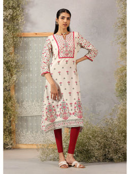 Lakshita - Fuchsia-Off White Alora Collection A-Line Printed Kurta