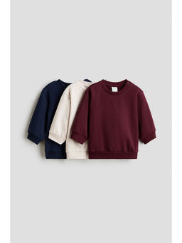 H&M - Kids Red 3-Pack Cotton Sweatshirts