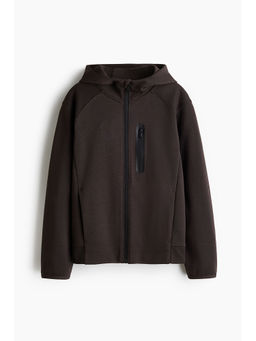 H&M - Boys Brown Sports Zip-Through Hoodie With Drymove