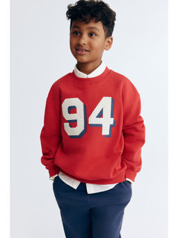 H&M - Boys Red Printed Sweatshirt