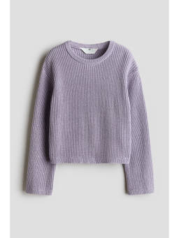 H&M - Girls Purple Rib-Knit Jumper