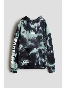 H&M - Boys Turquoise Brushed-Inside Printed Hoodie