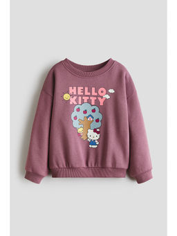 H&M - Girls Multi-Color Printed Brushed-Inside Sweatshirt