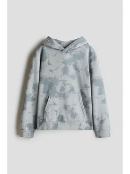 H&M - Boys Grey Printed Brushed-Inside Hoodie