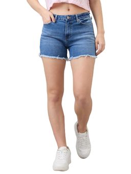 Spykar - Women Blue Mid Rise Casual Shorts