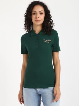 Tommy Hilfiger - Womens Green Polo T-Shirt