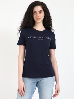 Tommy Hilfiger - Womens Printed Navy Blue T-Shirt