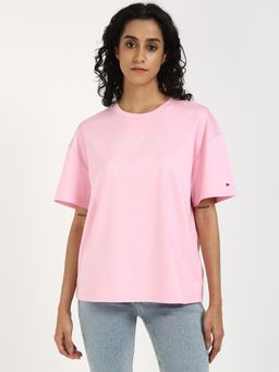 Tommy Hilfiger - Womens Printed Pink T-Shirt