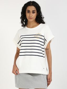 Tommy Hilfiger - Womens Stripes White T-Shirt