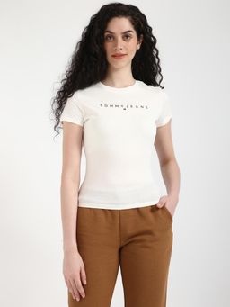 Tommy Hilfiger - Womens Solid White T-Shirt
