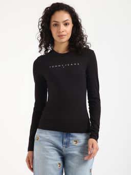 Tommy Hilfiger - Womens Solid Black T-Shirt