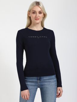 Tommy Hilfiger - Womens Solid Navy Blue T-Shirt