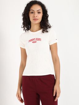 Tommy Hilfiger - Womens Solid White T-Shirt