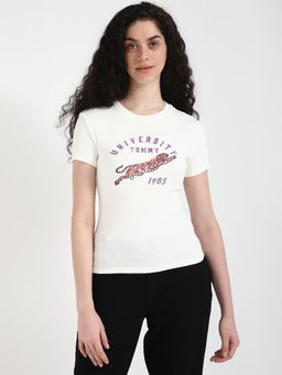 Tommy Hilfiger - Womens Printed White T-Shirt