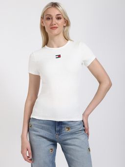 Tommy Hilfiger - Womens Solid White T-Shirt