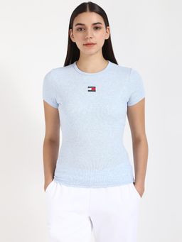 Tommy Hilfiger - Womens Solid Blue T-Shirt