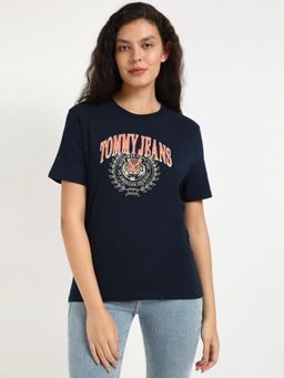 Tommy Hilfiger - Womens Printed Blue T-Shirt
