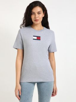 Tommy Hilfiger - Womens Solid Grey T-Shirt
