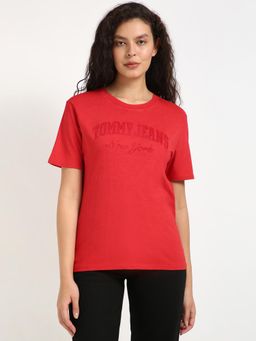 Tommy Hilfiger - Womens Printed Red T-Shirt