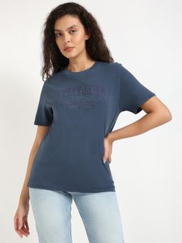 Tommy Hilfiger - Womens Printed Navy Blue T-Shirt