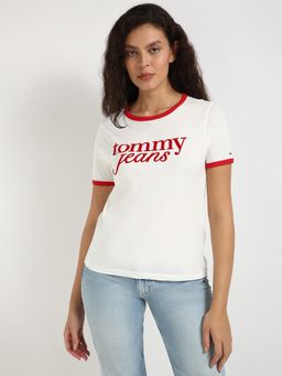 Tommy Hilfiger - Womens Printed White T-Shirt