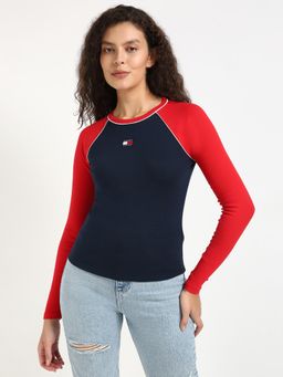 Tommy Hilfiger - Womens Colorblock Blue T-Shirt