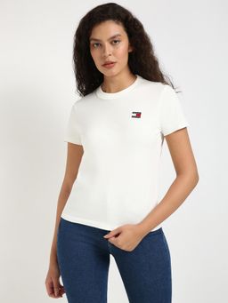 Tommy Hilfiger - Womens Solid White T-Shirt