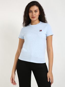 Tommy Hilfiger - Womens Solid Blue T-Shirt
