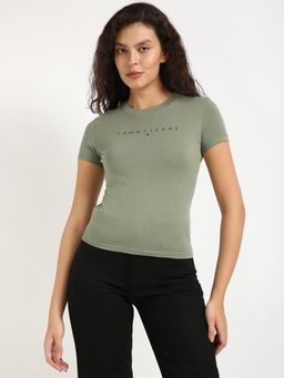 Tommy Hilfiger - Womens Solid Green T-Shirt