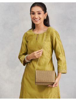 Fabindia - Copper Silk Blend Hand Embroidered Clutch (M)