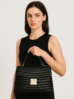 ESBEDA - Black Stylish Satchel Bag with Detachable Strap