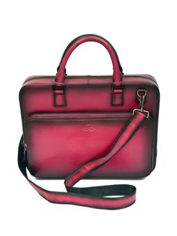 Nelumbo Nucifera - Evander Handmade Leather Brief case Burgundy