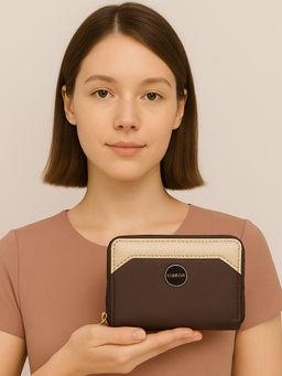 ESBEDA - Dark Brown Classic Zipper Wallet