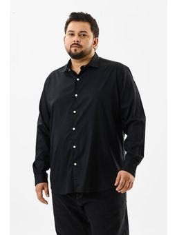 Snitch - Black Solid Regular Casual Plus Size Shirt