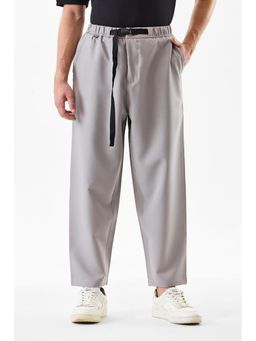 Snitch - Grey Solid Relaxed Casual Trouser